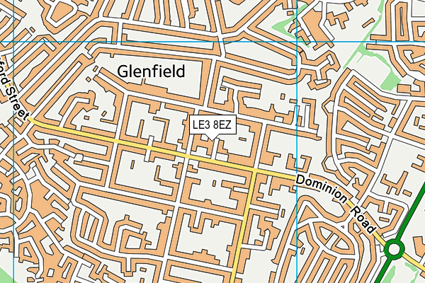 LE3 8EZ map - OS VectorMap District (Ordnance Survey)