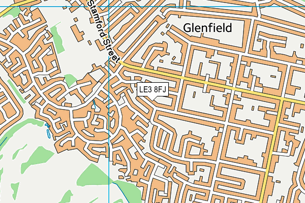 LE3 8FJ map - OS VectorMap District (Ordnance Survey)