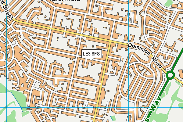 LE3 8FS map - OS VectorMap District (Ordnance Survey)