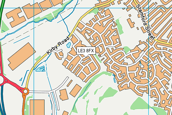 LE3 8FX map - OS VectorMap District (Ordnance Survey)