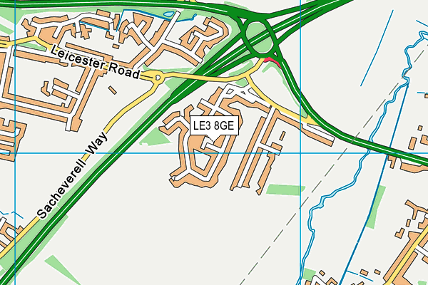 LE3 8GE map - OS VectorMap District (Ordnance Survey)