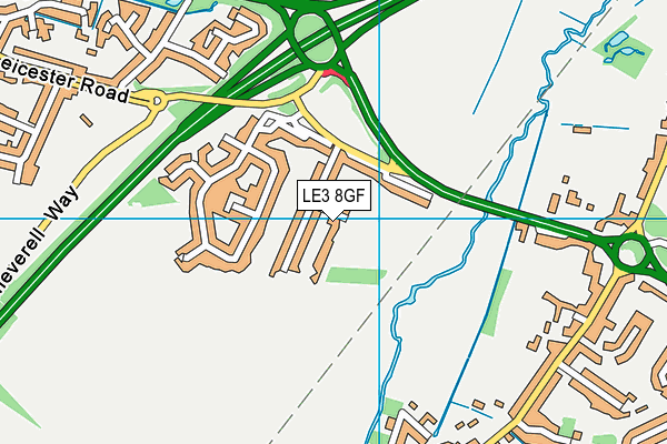 LE3 8GF map - OS VectorMap District (Ordnance Survey)