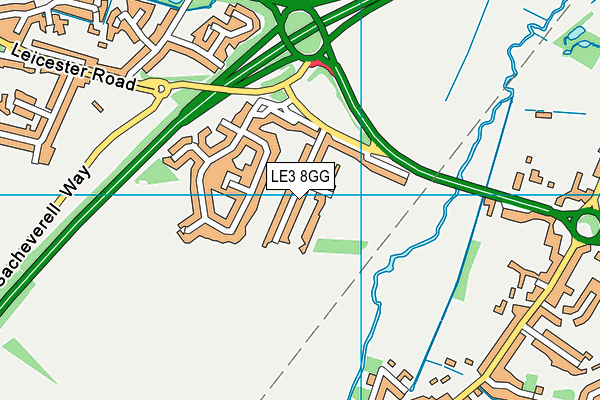 LE3 8GG map - OS VectorMap District (Ordnance Survey)