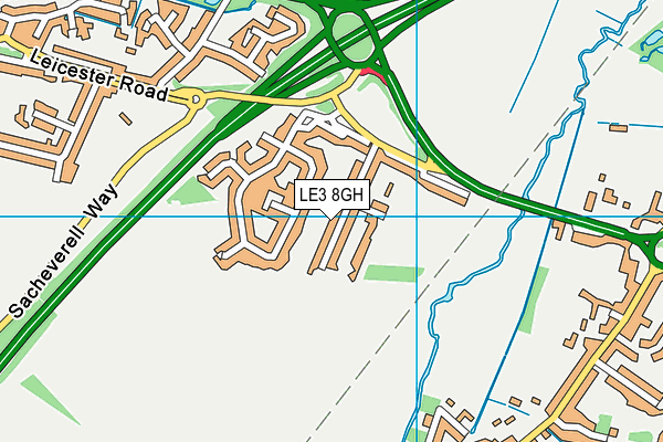 LE3 8GH map - OS VectorMap District (Ordnance Survey)