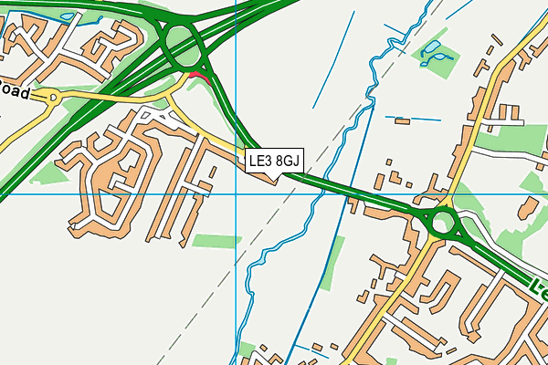 LE3 8GJ map - OS VectorMap District (Ordnance Survey)