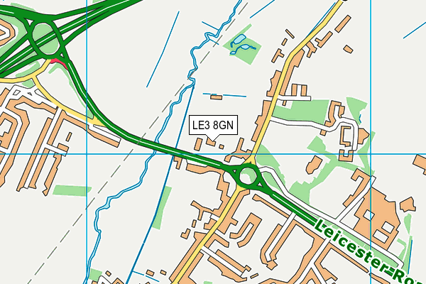 LE3 8GN map - OS VectorMap District (Ordnance Survey)