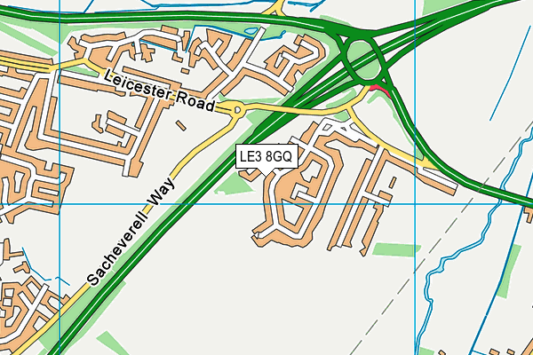 LE3 8GQ map - OS VectorMap District (Ordnance Survey)