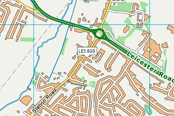 LE3 8GS map - OS VectorMap District (Ordnance Survey)