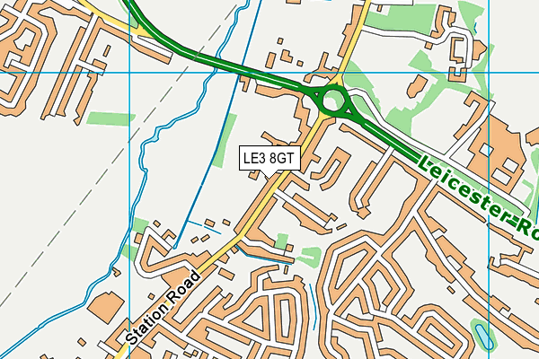 LE3 8GT map - OS VectorMap District (Ordnance Survey)