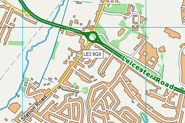 LE3 8GX map - OS VectorMap District (Ordnance Survey)