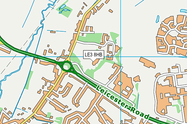 LE3 8HB map - OS VectorMap District (Ordnance Survey)