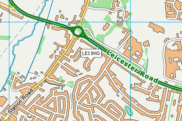 LE3 8HG map - OS VectorMap District (Ordnance Survey)