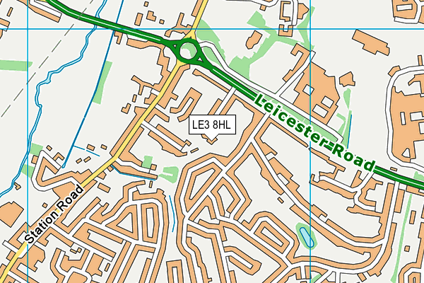 LE3 8HL map - OS VectorMap District (Ordnance Survey)