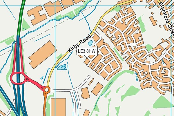 LE3 8HW map - OS VectorMap District (Ordnance Survey)