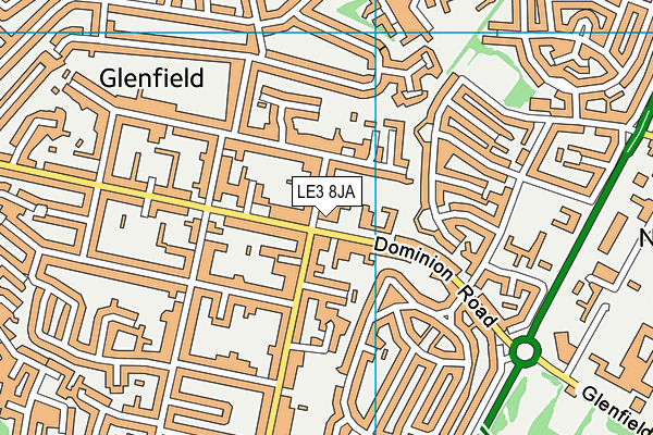 LE3 8JA map - OS VectorMap District (Ordnance Survey)