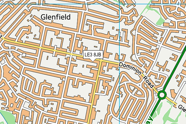 LE3 8JB map - OS VectorMap District (Ordnance Survey)