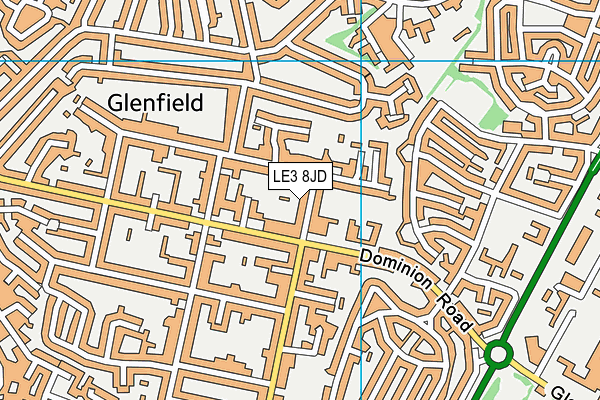 LE3 8JD map - OS VectorMap District (Ordnance Survey)