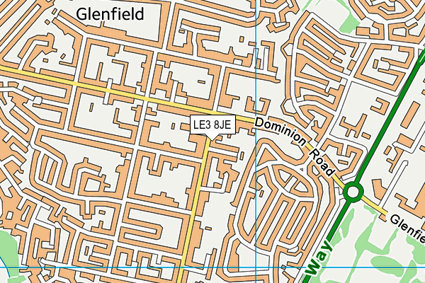 LE3 8JE map - OS VectorMap District (Ordnance Survey)