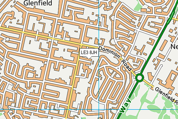 LE3 8JH map - OS VectorMap District (Ordnance Survey)