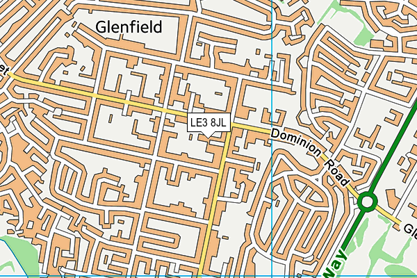 LE3 8JL map - OS VectorMap District (Ordnance Survey)