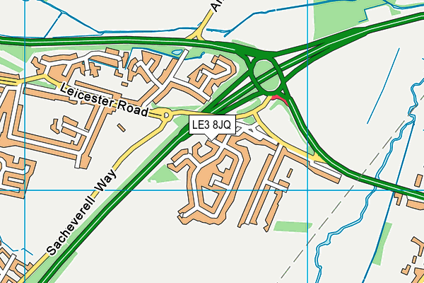 LE3 8JQ map - OS VectorMap District (Ordnance Survey)