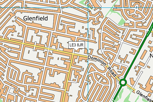 LE3 8JR map - OS VectorMap District (Ordnance Survey)