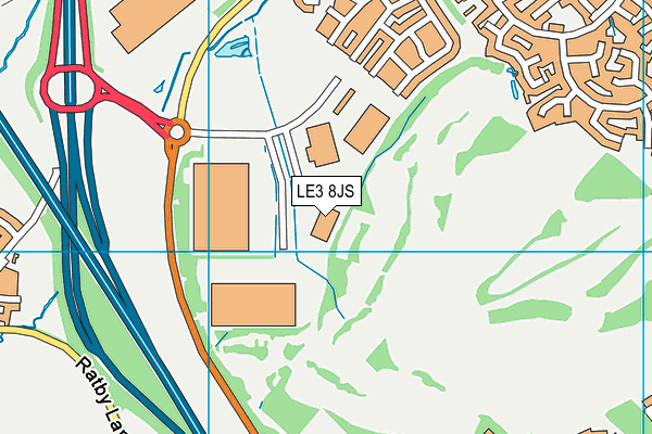 LE3 8JS map - OS VectorMap District (Ordnance Survey)