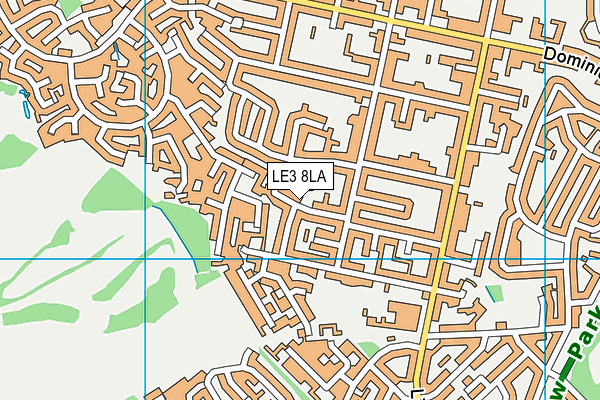 LE3 8LA map - OS VectorMap District (Ordnance Survey)