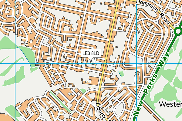 LE3 8LD map - OS VectorMap District (Ordnance Survey)