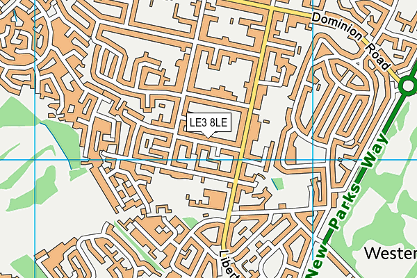 LE3 8LE map - OS VectorMap District (Ordnance Survey)
