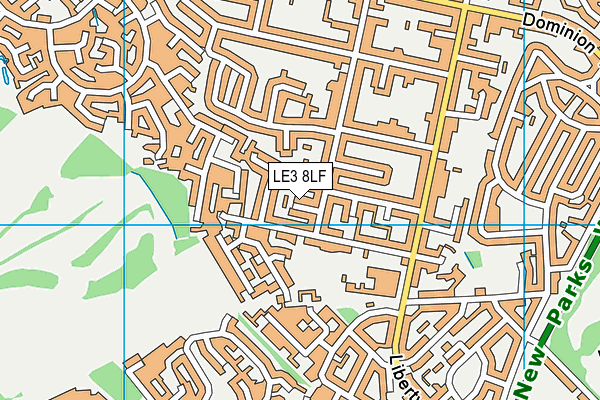 LE3 8LF map - OS VectorMap District (Ordnance Survey)