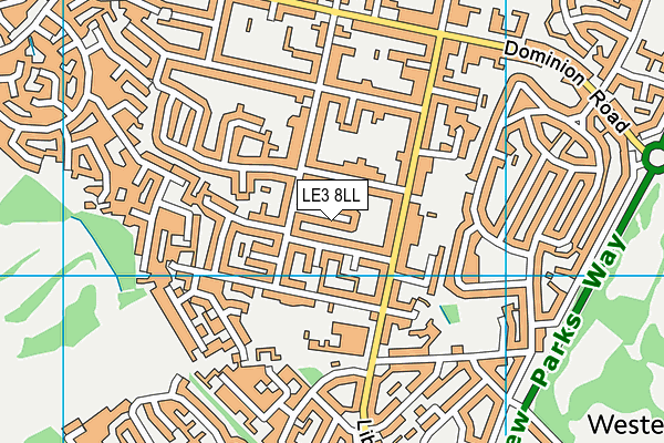 LE3 8LL map - OS VectorMap District (Ordnance Survey)