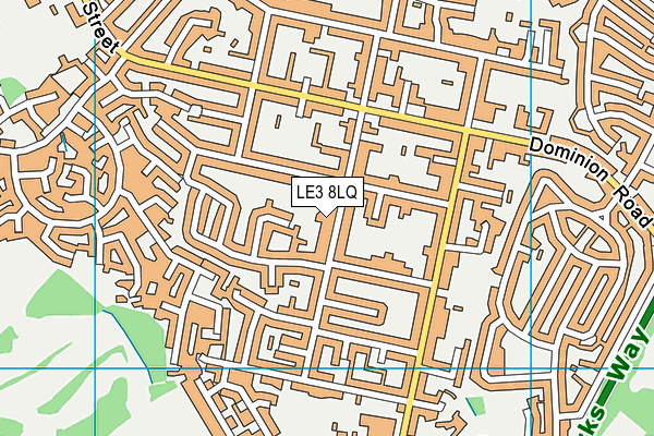 LE3 8LQ map - OS VectorMap District (Ordnance Survey)