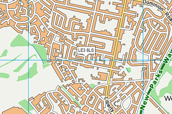 LE3 8LS map - OS VectorMap District (Ordnance Survey)