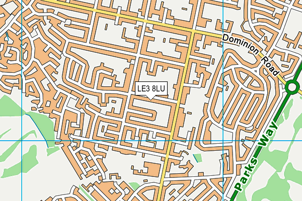 LE3 8LU map - OS VectorMap District (Ordnance Survey)