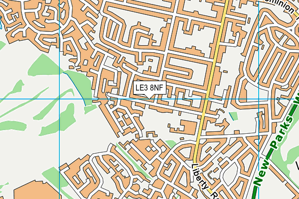 LE3 8NF map - OS VectorMap District (Ordnance Survey)
