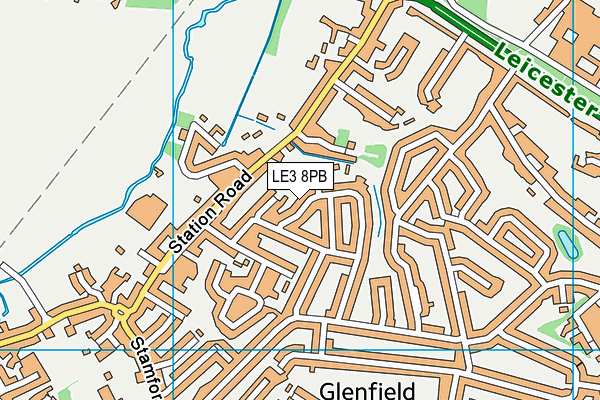 LE3 8PB map - OS VectorMap District (Ordnance Survey)