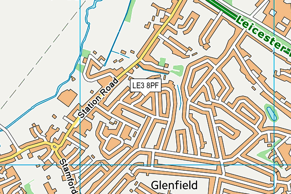 LE3 8PF map - OS VectorMap District (Ordnance Survey)