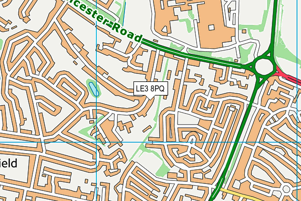 The Hall School map (LE3 8PQ) - OS VectorMap District (Ordnance Survey)