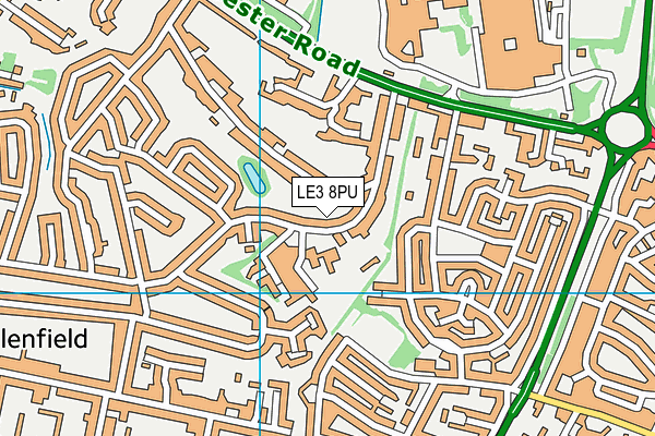 LE3 8PU map - OS VectorMap District (Ordnance Survey)