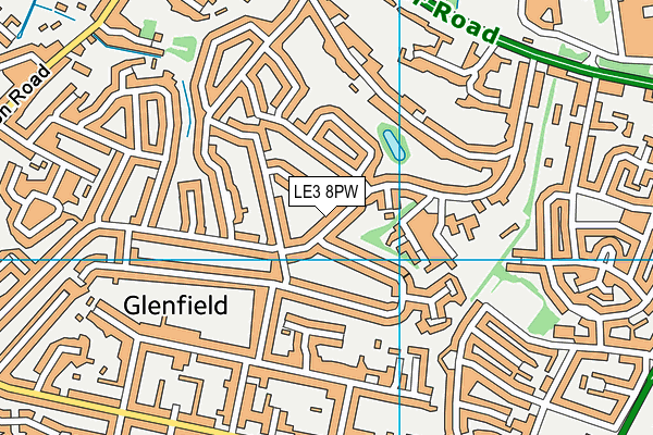 LE3 8PW map - OS VectorMap District (Ordnance Survey)