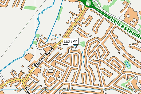 LE3 8PY map - OS VectorMap District (Ordnance Survey)