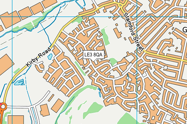 LE3 8QA map - OS VectorMap District (Ordnance Survey)