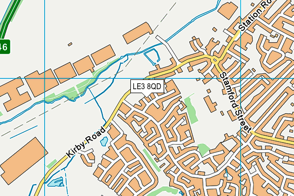 LE3 8QD map - OS VectorMap District (Ordnance Survey)