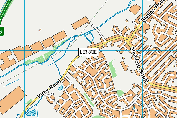 LE3 8QE map - OS VectorMap District (Ordnance Survey)