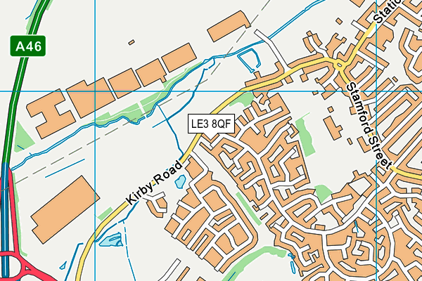 LE3 8QF map - OS VectorMap District (Ordnance Survey)