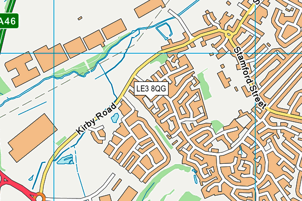 LE3 8QG map - OS VectorMap District (Ordnance Survey)