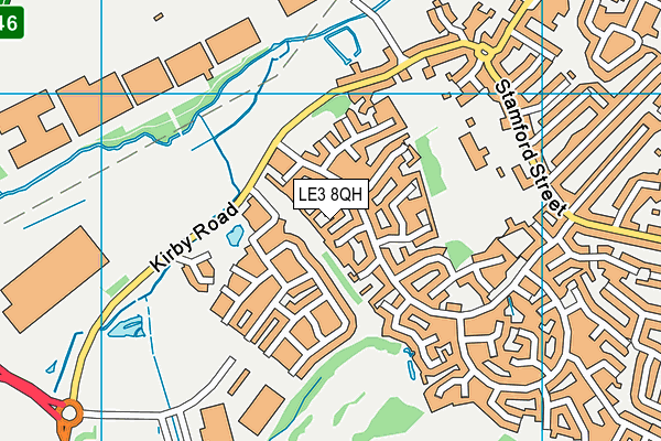 LE3 8QH map - OS VectorMap District (Ordnance Survey)