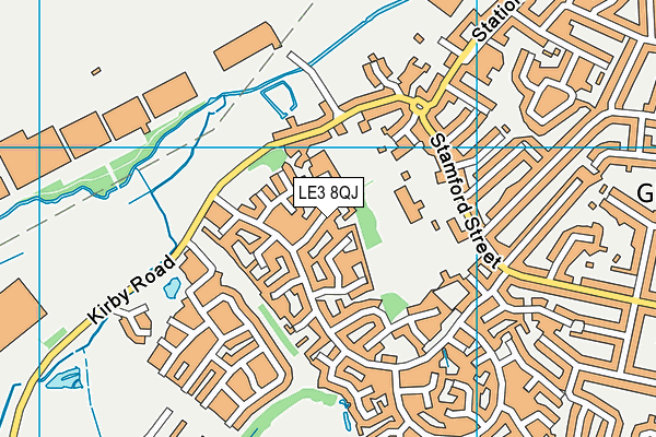 LE3 8QJ map - OS VectorMap District (Ordnance Survey)