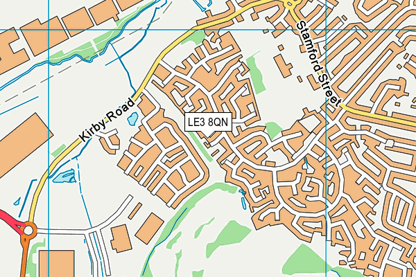LE3 8QN map - OS VectorMap District (Ordnance Survey)